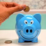 Person Putting Coin in a Piggy Bank