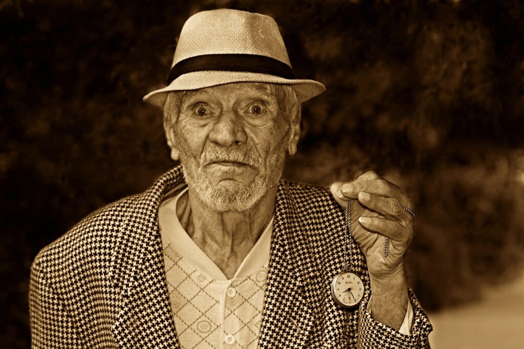 old, man, clock, time, old age, fear, age, sadness